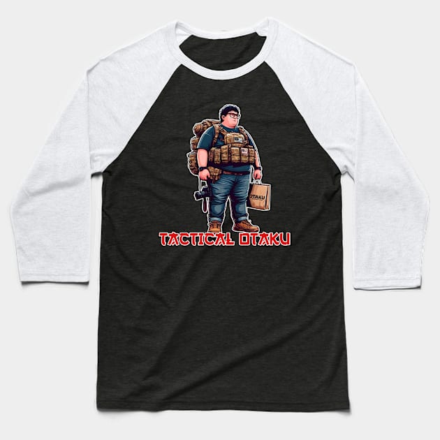 Tactical Otaku Baseball T-Shirt by Rawlifegraphic